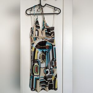 Charlotte Russe, small, multicolor dress with Gold waistband